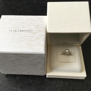 ミキモト(MIKIMOTO)の【月&海様専用】ミキモトダイヤ付きパールリング8.9mm約9.5号(リング(指輪))