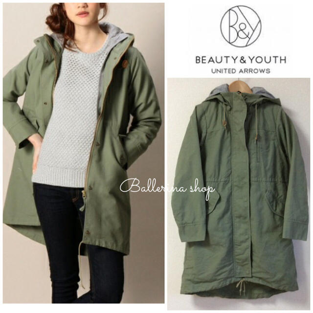 BEAUTYYOUTH UNITED ARROWS ビューティユース ミリタリーコート ダウン ライナー付 カーキS モッズコートの通販 by  ばれりーな｜ビューティアンドユースユナイテッドアローズならラクマ