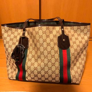 グッチ(Gucci)の GUCCI(グッチ) トートバッグ 211970  ベージュ/ダークブラウン (トートバッグ)