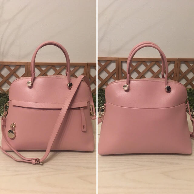 【美品】フルラ FURLA レディース 2WAYハンドバッグ パイパー ピンク