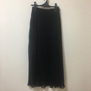 マウジー(moussy)のMOUSSY ロングプリーツスカート ブラック F 美品(ロングスカート)