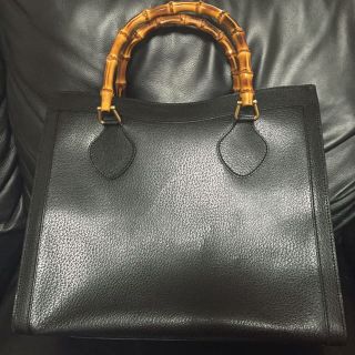 グッチ(Gucci)のGUCCI バンブー 黒レザー トートバッグ♡(トートバッグ)