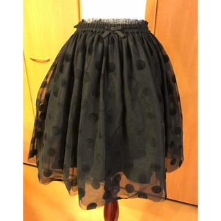 エムズグレイシー(M'S GRACY)のエムズグレイシー  チュール スカート 42サイズ 黒(ひざ丈スカート)