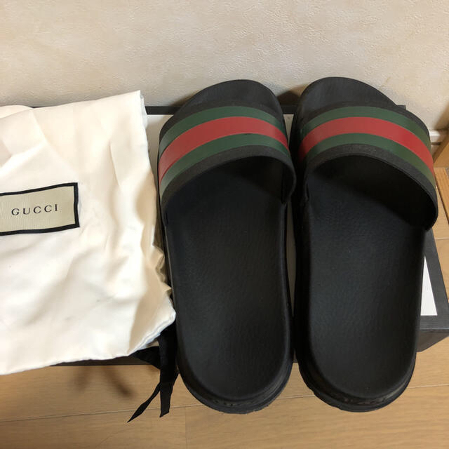 価格 Gucci グッチ ライン ラバー サンダル 28cm US10 ウェブスライド