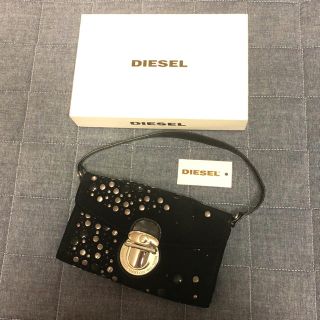 ディーゼル(DIESEL)のDIESEL クラッチバッグ ミニバッグ ポーチ 黒 BLACK 短時間使用(ハンドバッグ)