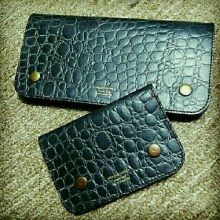 ドゥーズィエムクラス(DEUXIEME CLASSE)の美品☆sita paranticaの型押カーフ長財布&カード(財布)