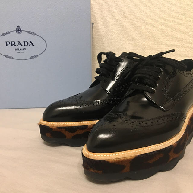 PRADA - 美品！PRADA 厚底レースアップシューズの通販 by ぺこち's shop｜プラダならラクマ