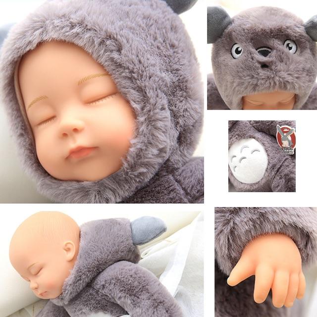 ぬいぐるみ 着ぐるみ赤ちゃん スリーピングベイビー(グレイ)28cm