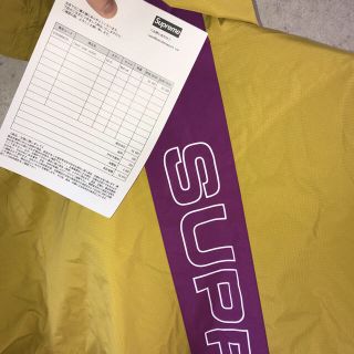 シュプリーム(Supreme)のSupreme 18SS Taped Seam Jacket GOLD納品書(ナイロンジャケット)