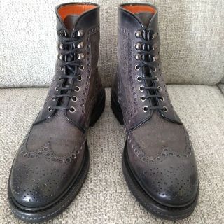 サントーニ(Santoni)のSantoni　サントーニ　ブーツ サイズ６ カラー：黒/グレー ビンテージ加工(ブーツ)