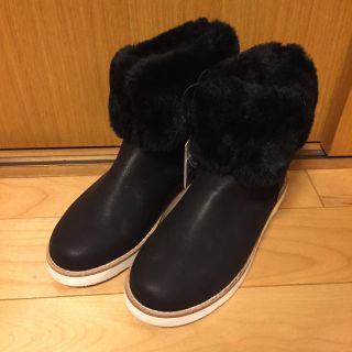 ザラ(ZARA)のZARA kids ファー ブーツ サイズ 36 23.5cm ブラック(ブーツ)