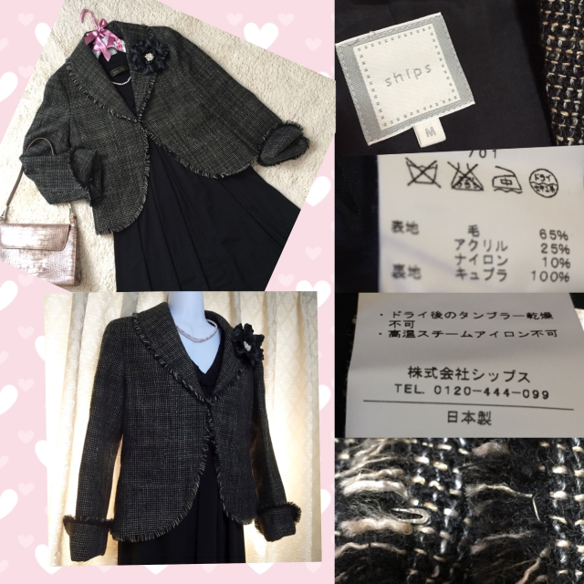 SHIPS(シップス)の❤️美品❤️shipsジャケット&Madame Hirokoワンピース♪大きめM レディースのフォーマル/ドレス(スーツ)の商品写真