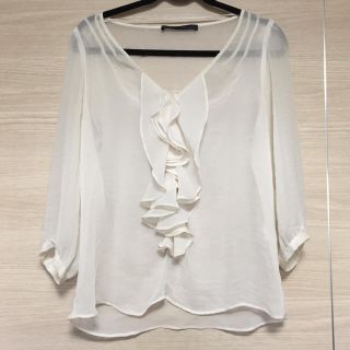 ザラ(ZARA)の値下げしました！カットソー♡ホワイト(カットソー(長袖/七分))