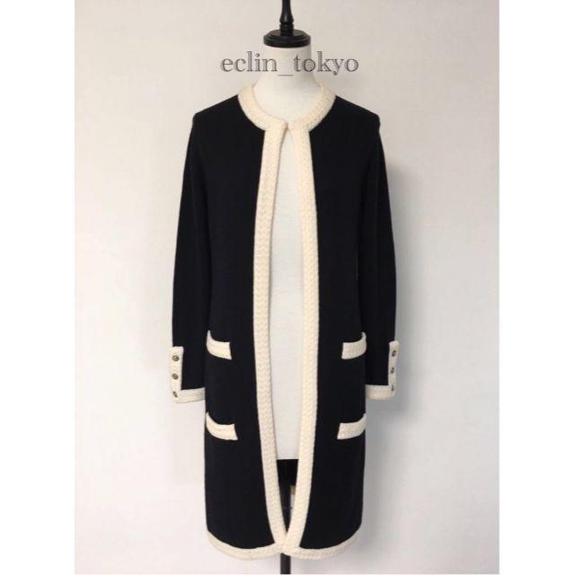 CHANEL - シャネル カシミヤ100 ニット ポケット コート ロング CHANEL - シャネル カシミヤ100 ニット ポケット コート ロング