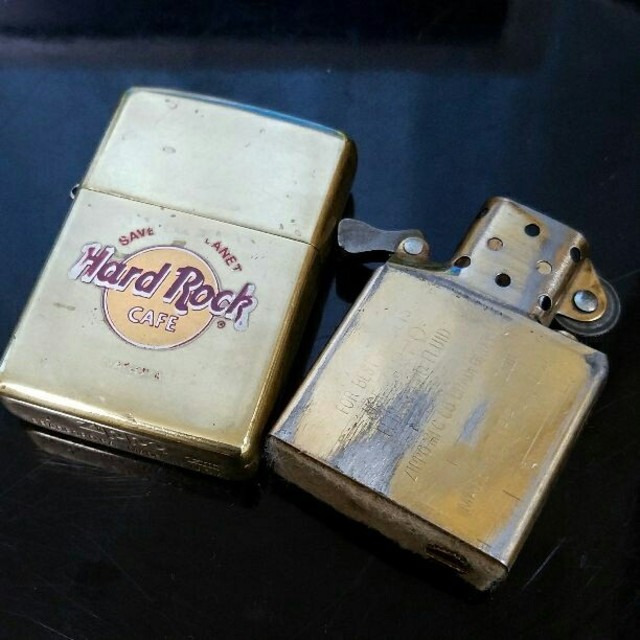 ZIPPO(ジッポー)の厳選中古❤97J'Zippoソリッドブラス❤HardRockCafe❤送料無料❤ メンズのファッション小物(タバコグッズ)の商品写真