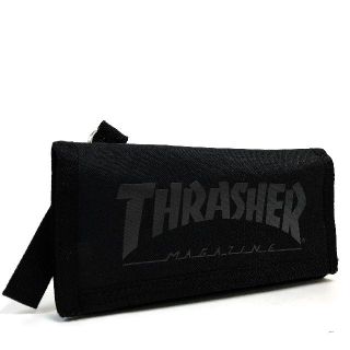 スラッシャー(THRASHER)の【THRASHER】ベルクロ長財布［BLACK/クリアロゴプリント］(長財布)