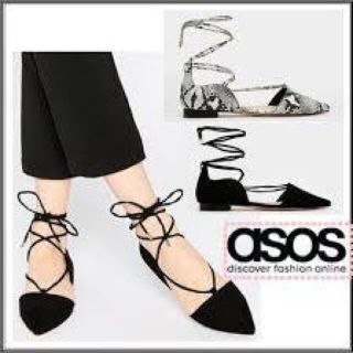 エイソス(asos)のパイソン柄レースアップパンプス(ハイヒール/パンプス)