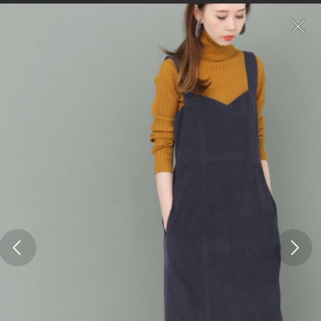 KBF(ケービーエフ)のKBF WEB限定 コーデュロイジャンパースカート ネイビー レディースのパンツ(サロペット/オーバーオール)の商品写真