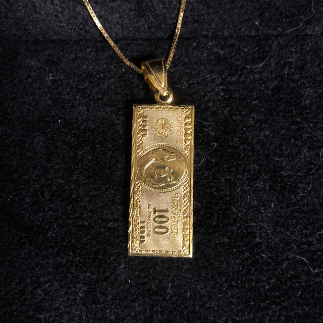 Supreme 100 Dollar Bill Gold Pendantネックレス