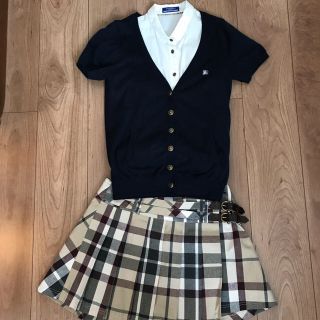 バーバリーブルーレーベル(BURBERRY BLUE LABEL)のドーリカノン様 半袖カーディガンスカートセット(カーディガン)