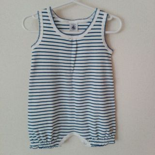 プチバトー(PETIT BATEAU)のお値下げ[新品]プチバトー　ノースリーブボディー(カバーオール)