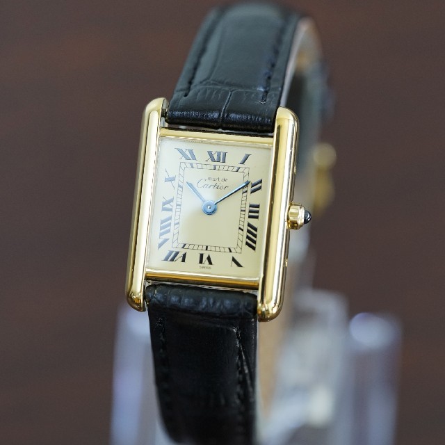 美品 カルティエ マスト タンク アイボリー SM Cartier39CARTIER