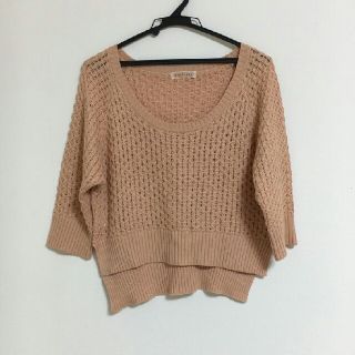 ディップドロップス(Dip Drops)の【M】美品！Dip Drops★ディップドロップス★七分丈★春色★ニット★ピンク(カットソー(長袖/七分))