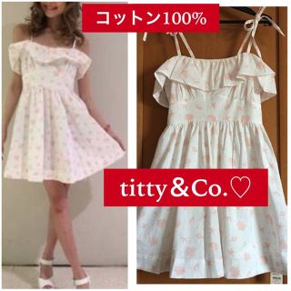 ティティアンドコー(titty&co)の新品♡ titty＆Co♡コットンキャミワンピース♡シェル柄　7,300円＋税 (ひざ丈ワンピース)