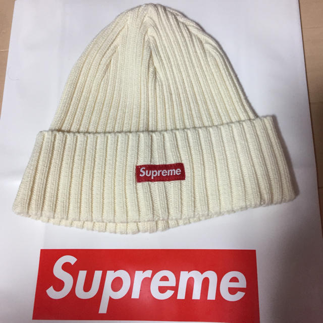 supreme 2017SS Overdyed Ribbed Beanie 白 - ニット帽/ビーニー