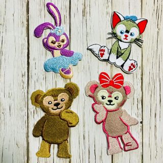 ダッフィ&シェリーメイ&ジェラトーニ&ステラルー/アイロンワッペン/4枚組(キャラクターグッズ)