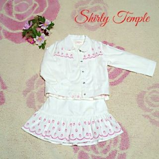 シャーリーテンプル(Shirley Temple)の♡629♡シャーリーテンプル♡白デニム♡いちご刺繍♡セット♪☆♡110cm♡(ワンピース)