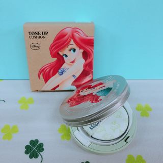 ザフェイスショップ(THE FACE SHOP)の新品✨ザ フェイスショップ トーンアップクッション01：ミント×アリエル(化粧下地)