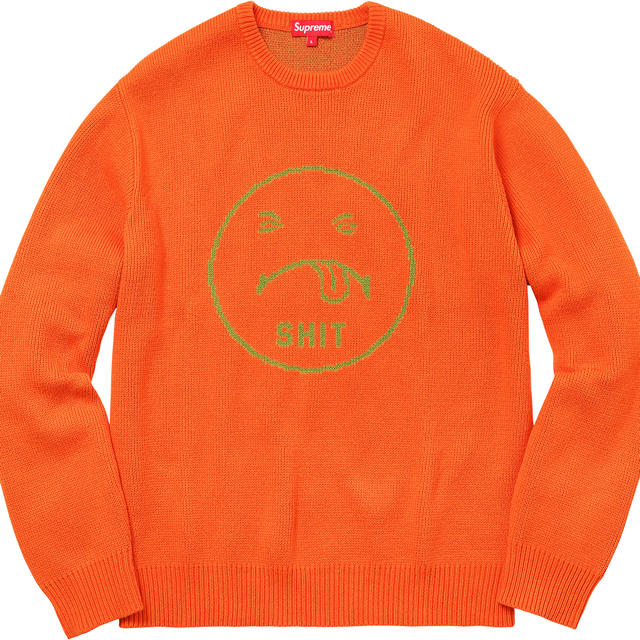 supreme shit sweater オレンジ シュプリーム M 新品