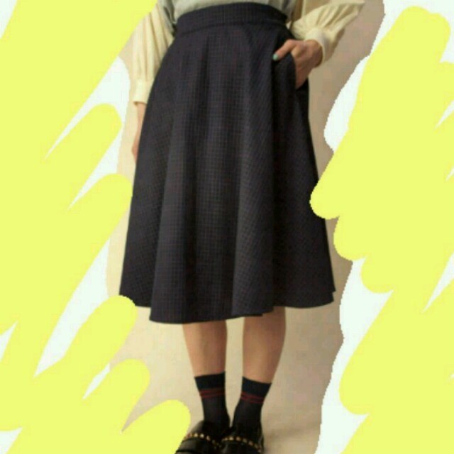 w closet(ダブルクローゼット)の試着のみ☆チェックのフレアスカート レディースのスカート(ひざ丈スカート)の商品写真