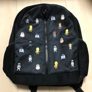 ディズニー(Disney)のディズニーピクサースターウォーズ刺繍プリント黒ブラックリュックバックパック(その他)