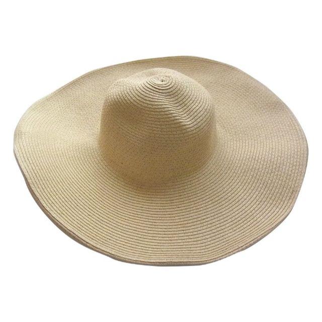 【新品・未使用】☆紫外線カット UV対策☆ つば広 帽子（ リボン付 ） レディースの帽子(麦わら帽子/ストローハット)の商品写真