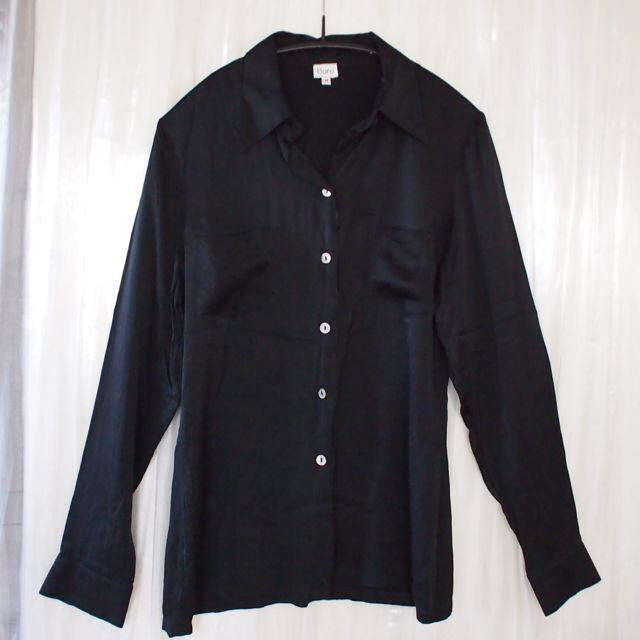 シルクシャツ ブラック レディースのトップス(シャツ/ブラウス(長袖/七分))の商品写真