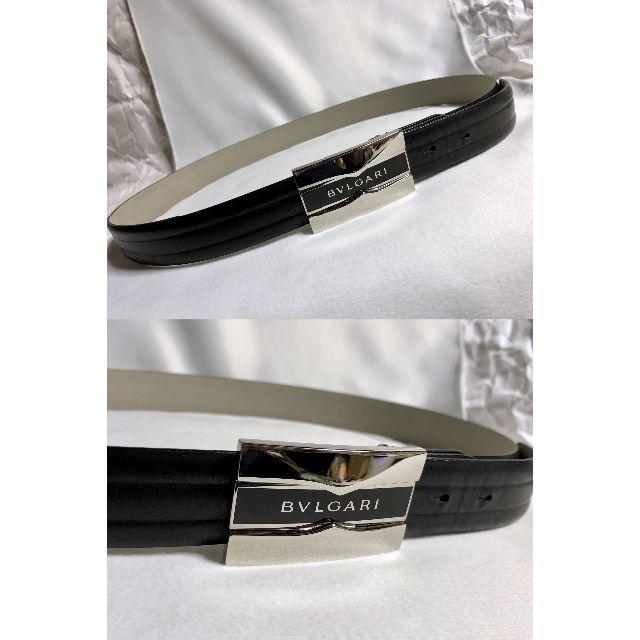 BVLGARI(ブルガリ)の正規美 ブルガリ B-zeroスクエアバックルベルト 黒×シルバー 100調節可 メンズのファッション小物(ベルト)の商品写真