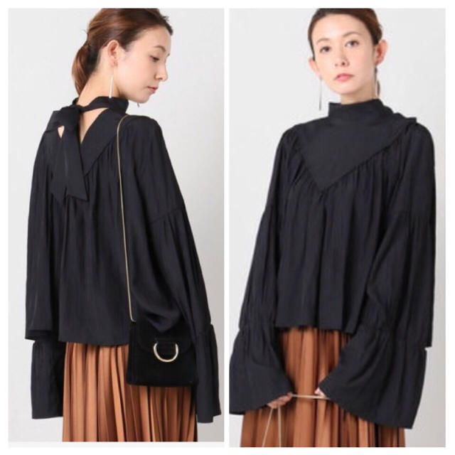 Ron Herman - 未使用品☆ ELIN 17AW サテンボウタイブラウス 黒 エリン