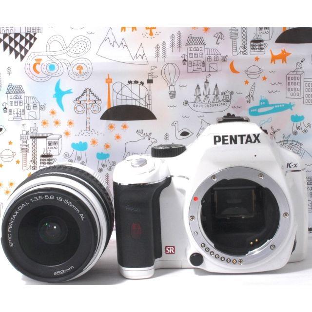 PENTAX(ペンタックス)の☆Wi-Fiスマホ転送☆オシャレ１眼レフ ペンタックス K-Xホワイト スマホ/家電/カメラのカメラ(デジタル一眼)の商品写真