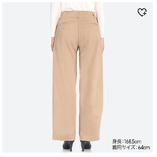 UNIQLO(ユニクロ)のハイウエストワイドチノパン　丈長め レディースのパンツ(チノパン)の商品写真