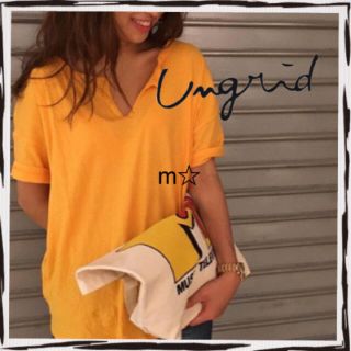 アングリッド(Ungrid)の【新品】ネックカットハーフスリーブtee(Tシャツ(半袖/袖なし))