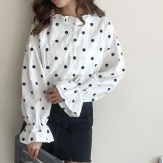 ザラ(ZARA)のドット柄シャツブラウス新品(シャツ/ブラウス(長袖/七分))