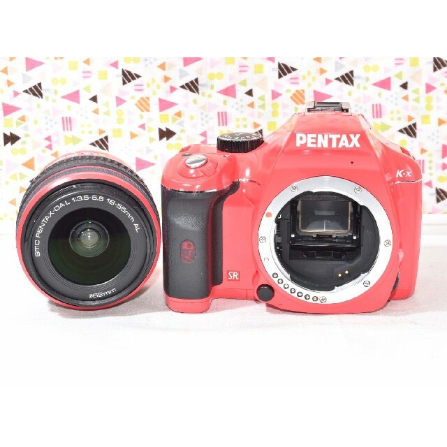 PENTAX(ペンタックス)の❤️めでたい赤で元気が出るよ❣️極上レッド❤️ペンタックス k-x❤️おまけ付き スマホ/家電/カメラのカメラ(デジタル一眼)の商品写真