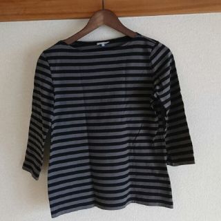 マリメッコ(marimekko)のmarimekko_ボーダートップス/Ilma(黒×グレー)※同時複数購入割引有(カットソー(長袖/七分))