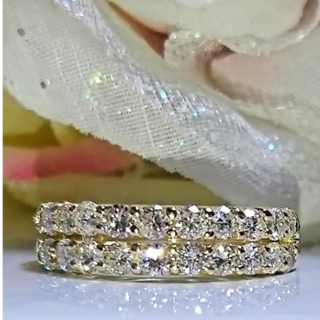 天然ダイヤモンド❤️ハーフエタニティring❤️迫力の1.5ct！ レディースのアクセサリー(リング(指輪))の商品写真