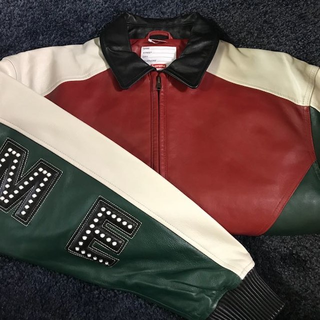 Supreme Studded Arc Logo Leather Jacket