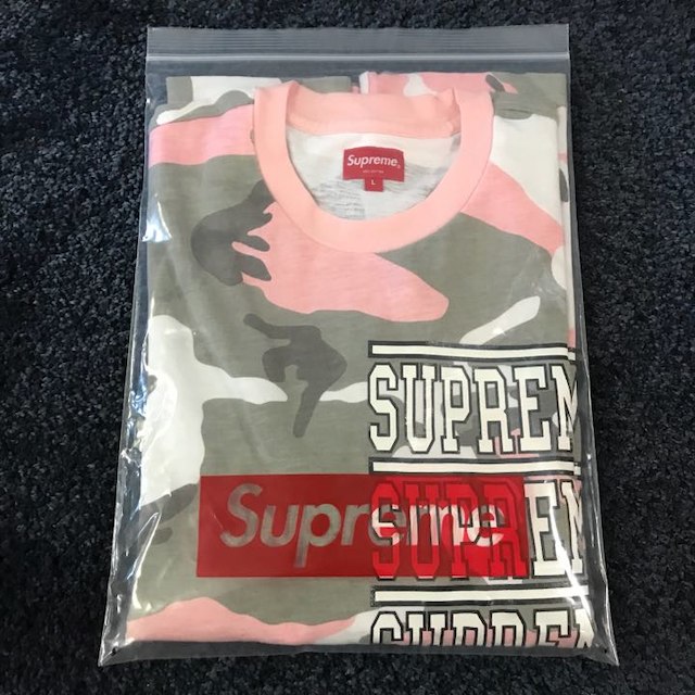 Supreme Stacked L/S Top ピンク L 国内正規品