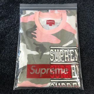 シュプリーム(Supreme)のSupreme Stacked L/S Top ピンク L 国内正規品(その他)