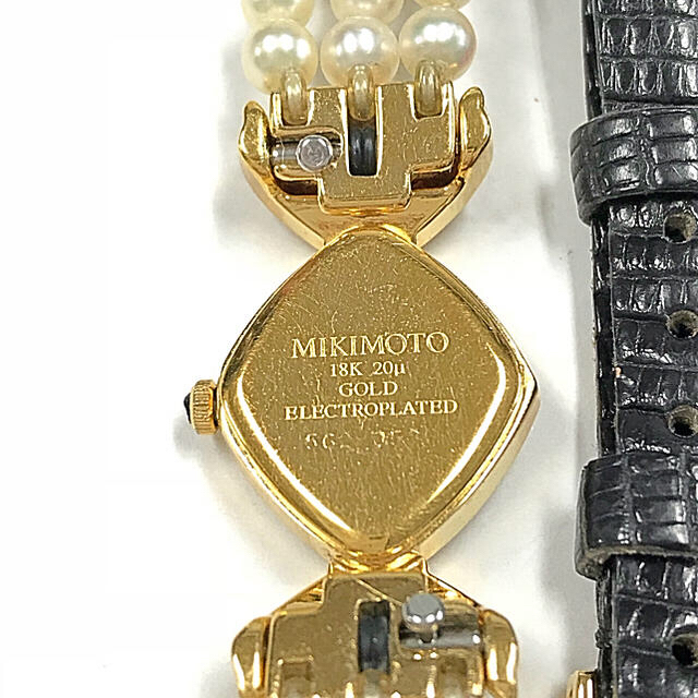 正規品MIKIMOTOパール 替え革ベルト5個付レディース腕時計